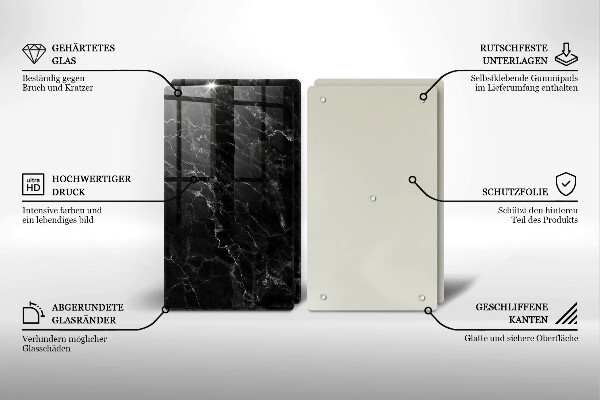 Glas Herdabdeckplatte Eleganter Marmor