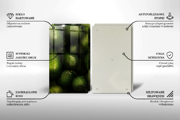 Glas Ceranfeldabdeckung Avocadofrucht