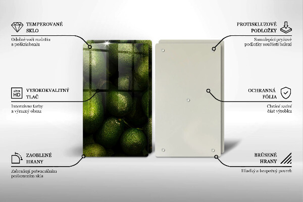 Glas Ceranfeldabdeckung Avocadofrucht