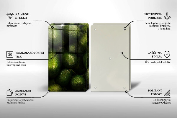 Glas Ceranfeldabdeckung Avocadofrucht