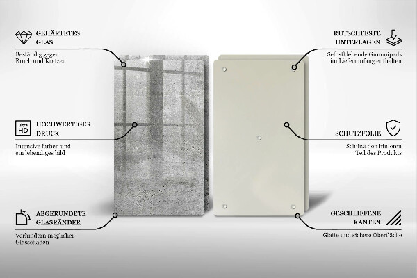 Glas Ceranfeldabdeckung Betonstruktur