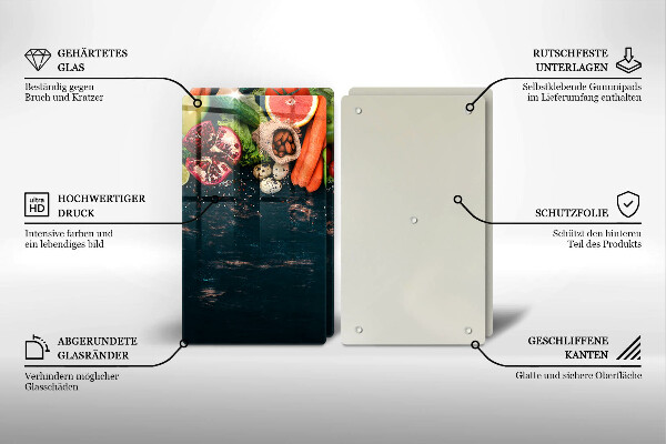 Glas Ceranfeldabdeckung Früchte und Gemüse
