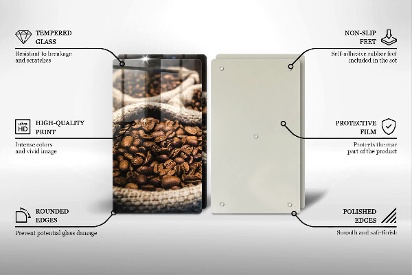 Glas Ceranfeldabdeckung Säcke mit Kaffeebohnen