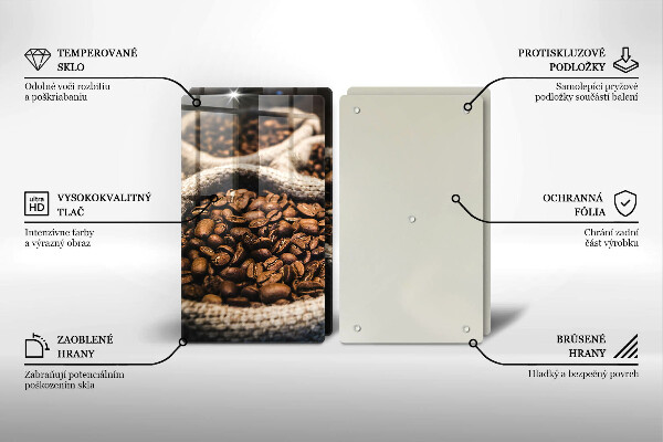 Glas Ceranfeldabdeckung Säcke mit Kaffeebohnen