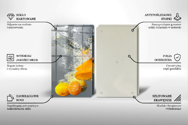 Glas Ceranfeldabdeckung Zitronen im Wasser