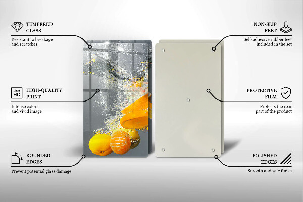 Glas Ceranfeldabdeckung Zitronen im Wasser