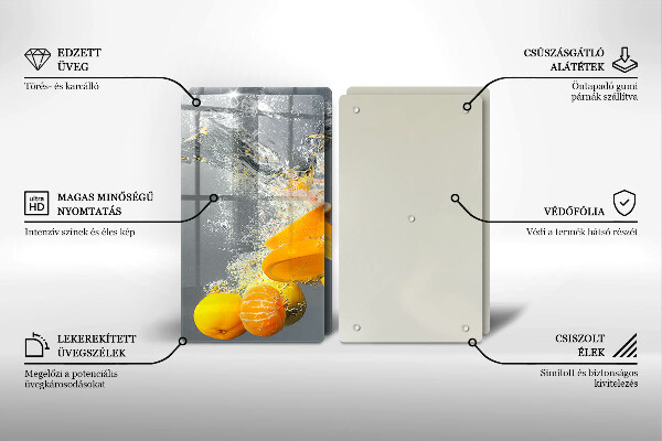 Glas Ceranfeldabdeckung Zitronen im Wasser