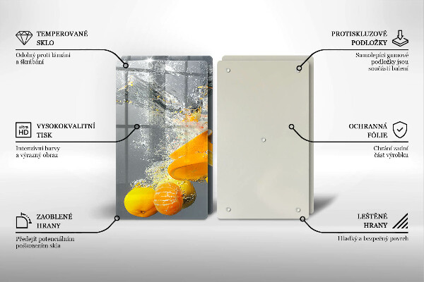 Glas Ceranfeldabdeckung Zitronen im Wasser