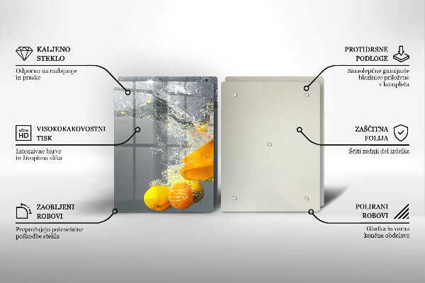 Glas Ceranfeldabdeckung Zitronen im Wasser