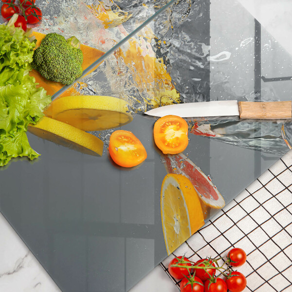 Glas Ceranfeldabdeckung Zitronen im Wasser