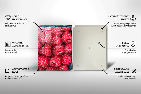 Glas Ceranfeldabdeckung Himbeer- und Blaubeerfrüchte