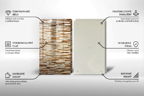 Glas Herdabdeckplatte Textur von dekorativen Steinen