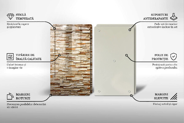 Glas Herdabdeckplatte Textur von dekorativen Steinen