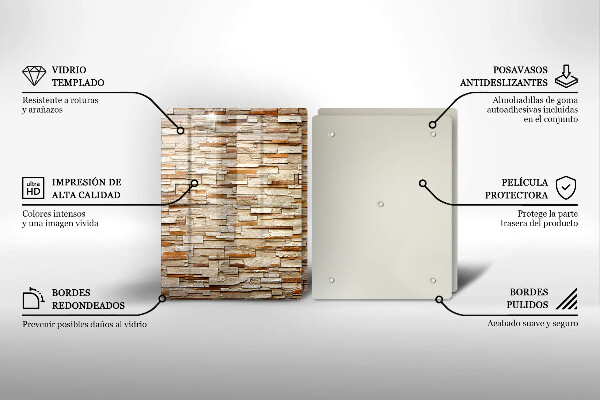 Glas Herdabdeckplatte Textur von dekorativen Steinen
