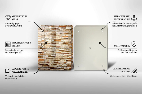 Glas Herdabdeckplatte Textur von dekorativen Steinen