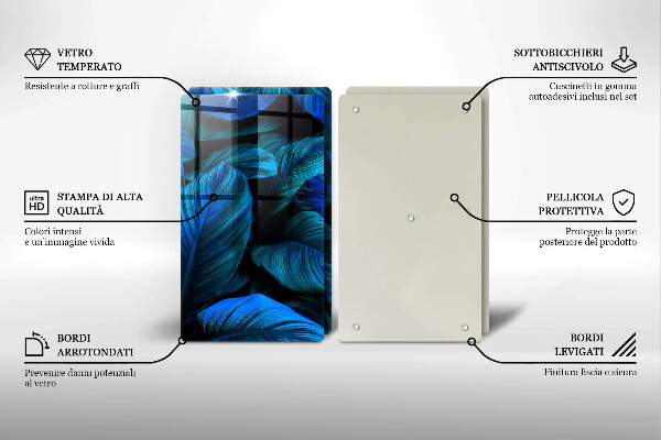 Glas Herdabdeckplatte Blätter der Dschungelvegetation