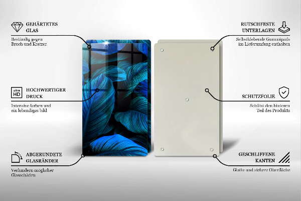 Glas Herdabdeckplatte Blätter der Dschungelvegetation