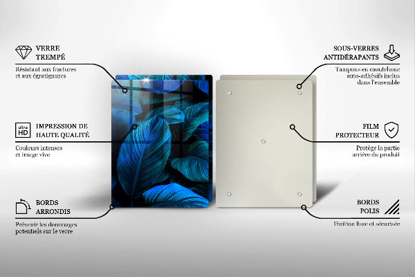Glas Herdabdeckplatte Blätter der Dschungelvegetation