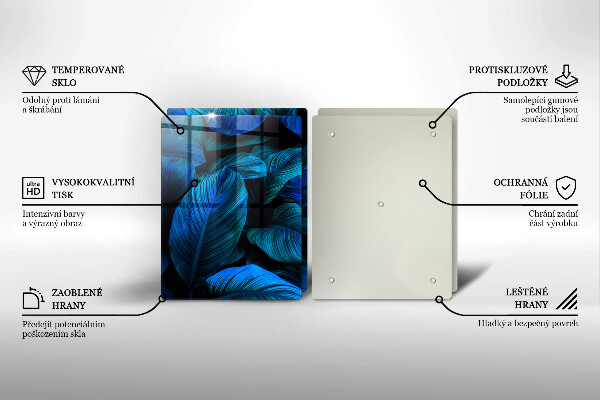 Glas Herdabdeckplatte Blätter der Dschungelvegetation