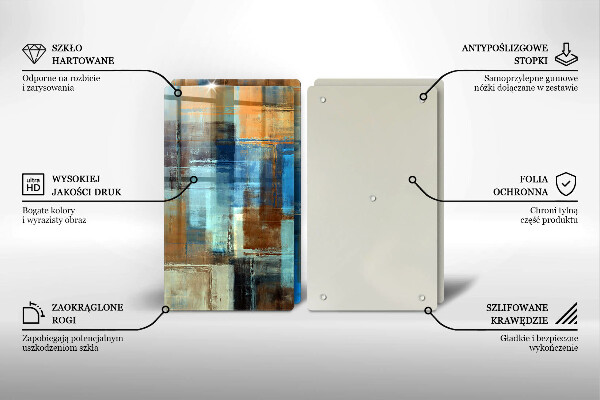 Glas Herdabdeckplatte Gemalter Hintergrund