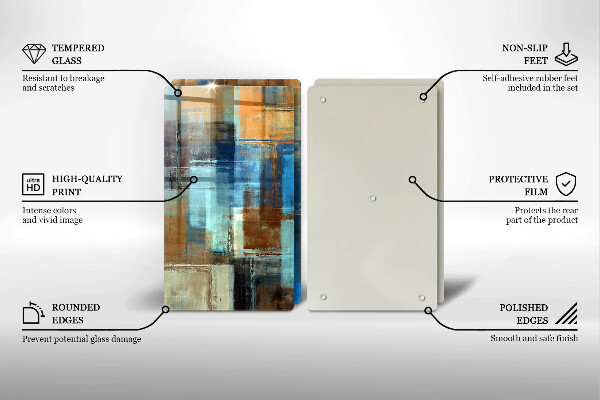 Glas Herdabdeckplatte Gemalter Hintergrund