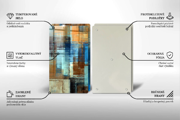 Glas Herdabdeckplatte Gemalter Hintergrund