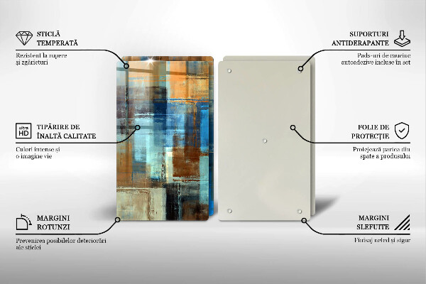 Glas Herdabdeckplatte Gemalter Hintergrund