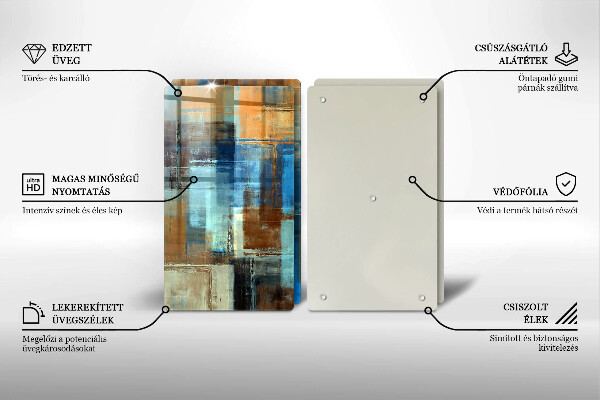 Glas Herdabdeckplatte Gemalter Hintergrund
