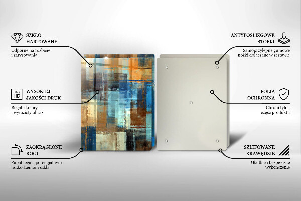 Glas Herdabdeckplatte Gemalter Hintergrund