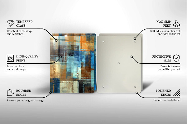 Glas Herdabdeckplatte Gemalter Hintergrund