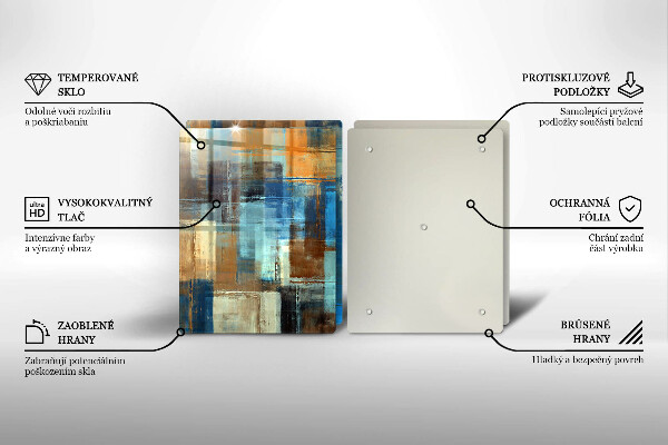Glas Herdabdeckplatte Gemalter Hintergrund