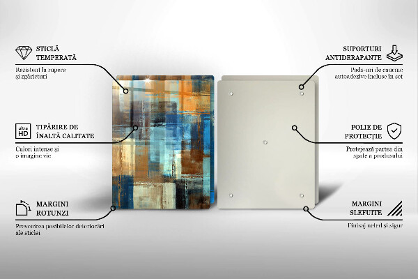 Glas Herdabdeckplatte Gemalter Hintergrund