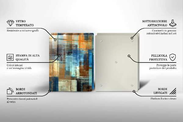 Glas Herdabdeckplatte Gemalter Hintergrund