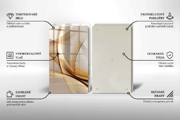 Glas Herdabdeckplatte Abstrakte Formen