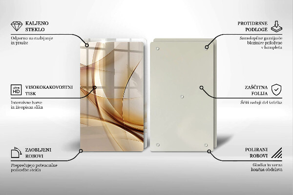 Glas Herdabdeckplatte Abstrakte Formen