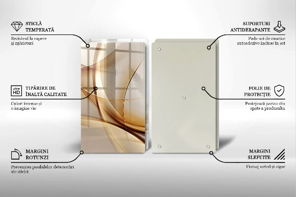 Glas Herdabdeckplatte Abstrakte Formen