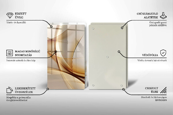 Glas Herdabdeckplatte Abstrakte Formen