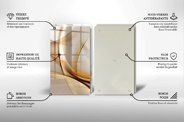 Glas Herdabdeckplatte Abstrakte Formen