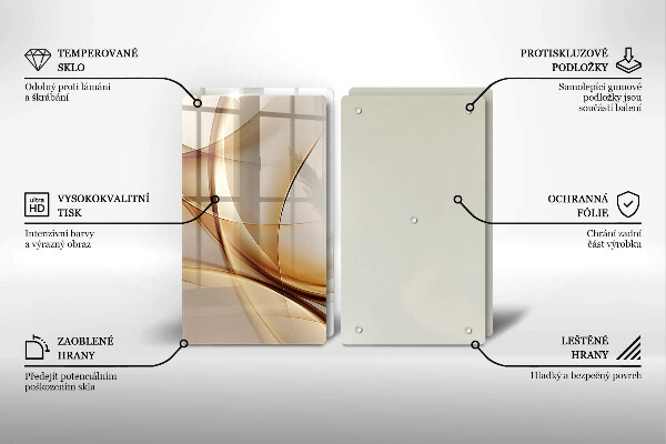 Glas Herdabdeckplatte Abstrakte Formen