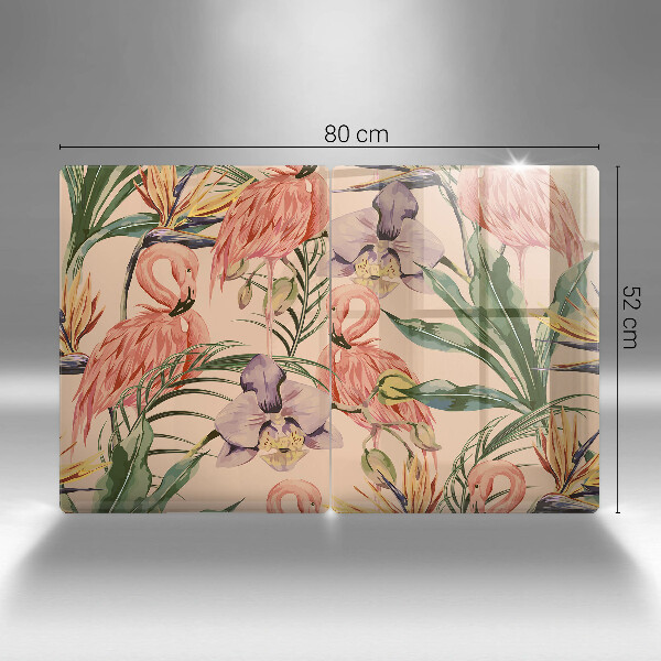 Glas Ceranfeldabdeckung Flamingos-Illustration