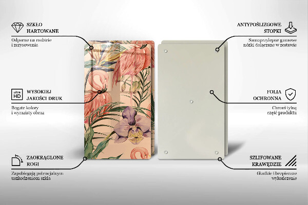 Glas Ceranfeldabdeckung Flamingos-Illustration