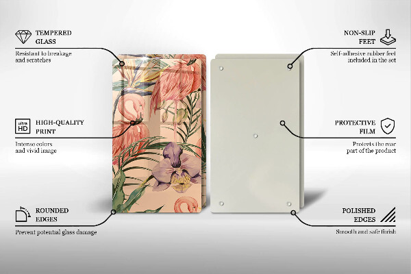 Glas Ceranfeldabdeckung Flamingos-Illustration