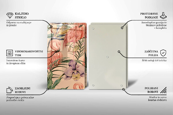 Glas Ceranfeldabdeckung Flamingos-Illustration