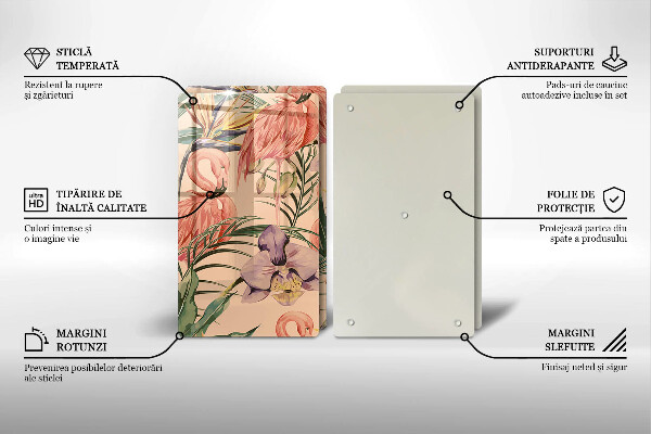 Glas Ceranfeldabdeckung Flamingos-Illustration