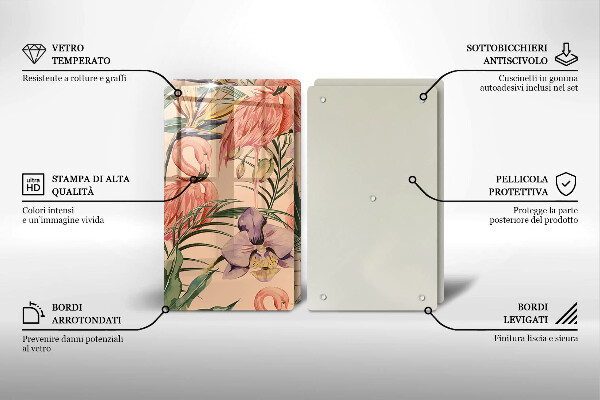 Glas Ceranfeldabdeckung Flamingos-Illustration