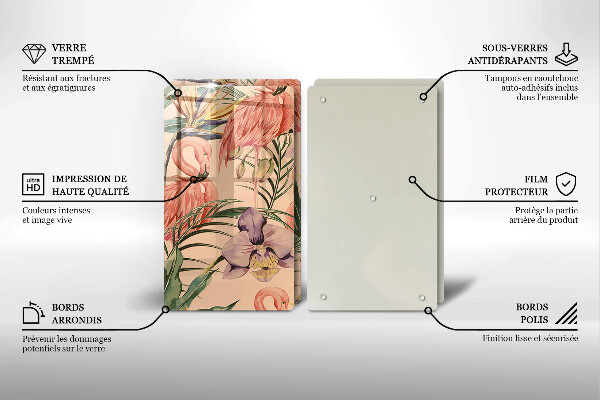 Glas Ceranfeldabdeckung Flamingos-Illustration