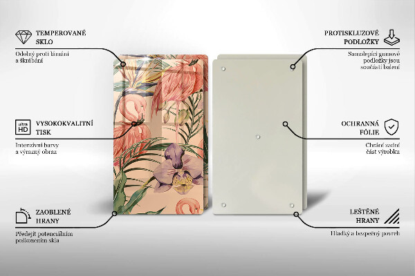 Glas Ceranfeldabdeckung Flamingos-Illustration