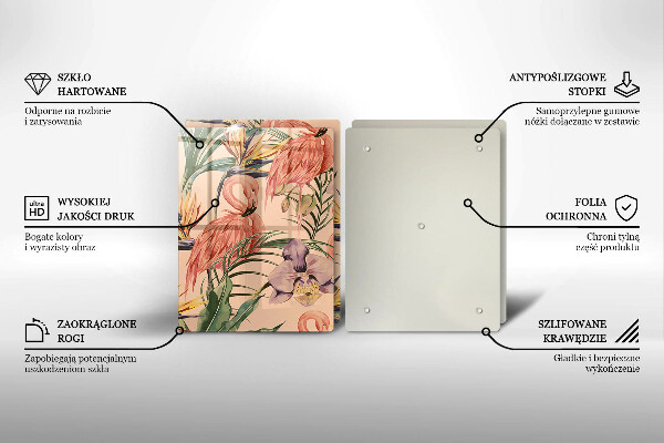 Glas Ceranfeldabdeckung Flamingos-Illustration