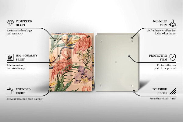 Glas Ceranfeldabdeckung Flamingos-Illustration