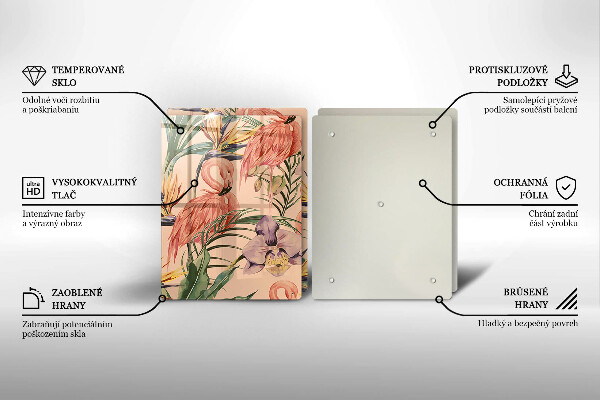 Glas Ceranfeldabdeckung Flamingos-Illustration